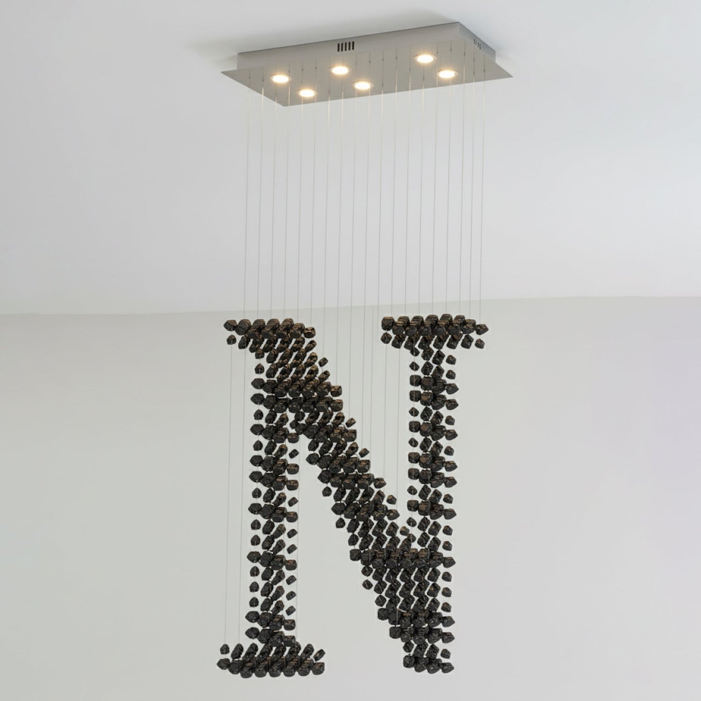 Charcoal Chandeliers - Elegant Lighting with Adjustable Brightness