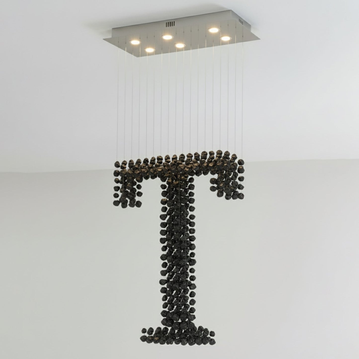 Elegant Charcoal Chandeliers - Adjustable Height & Energy Efficient Li