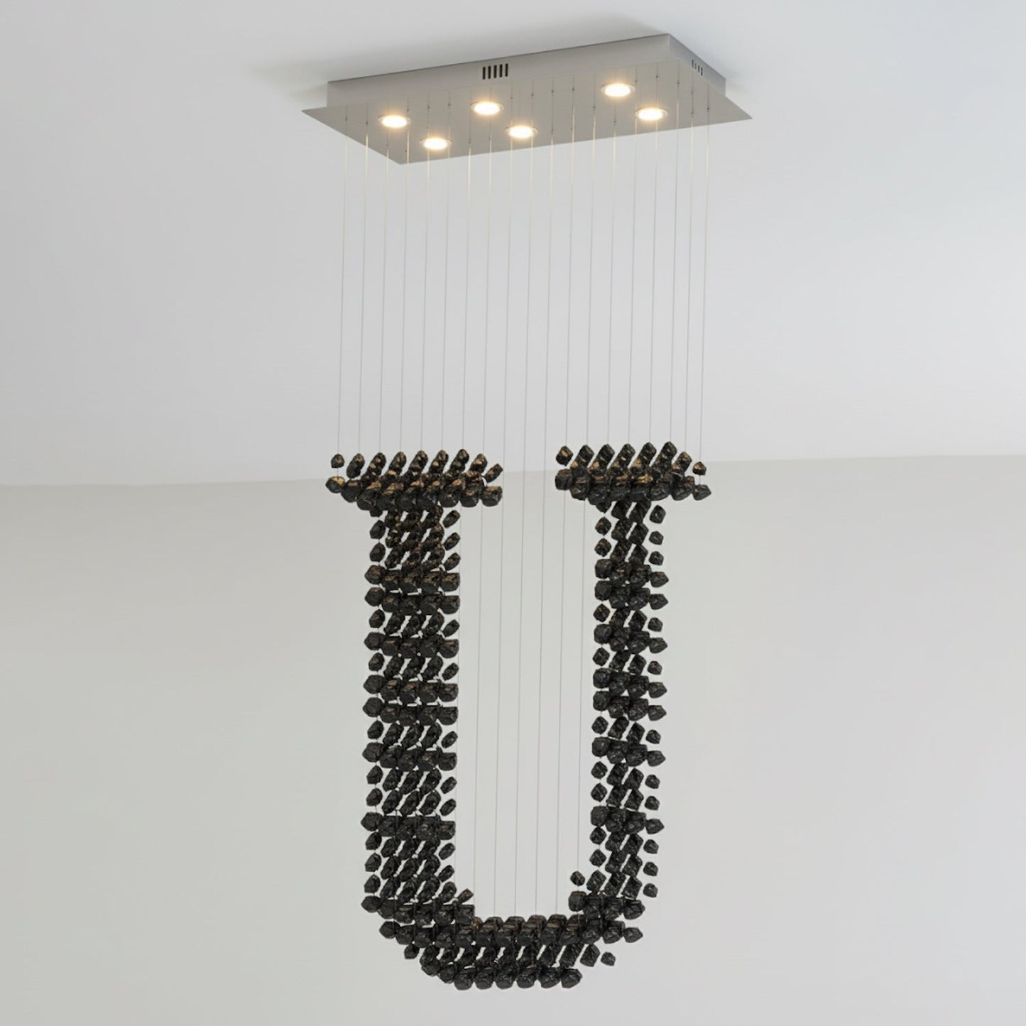 Elegant Charcoal Chandeliers - Adjustable Height, Energy Efficient Lig