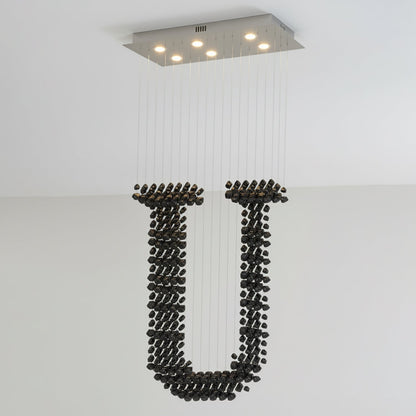 Elegant Charcoal Chandeliers - Adjustable Height, Energy Efficient Lig