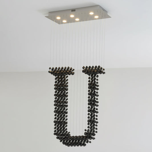 Elegant Charcoal Chandeliers - Adjustable Height, Energy Efficient Lig