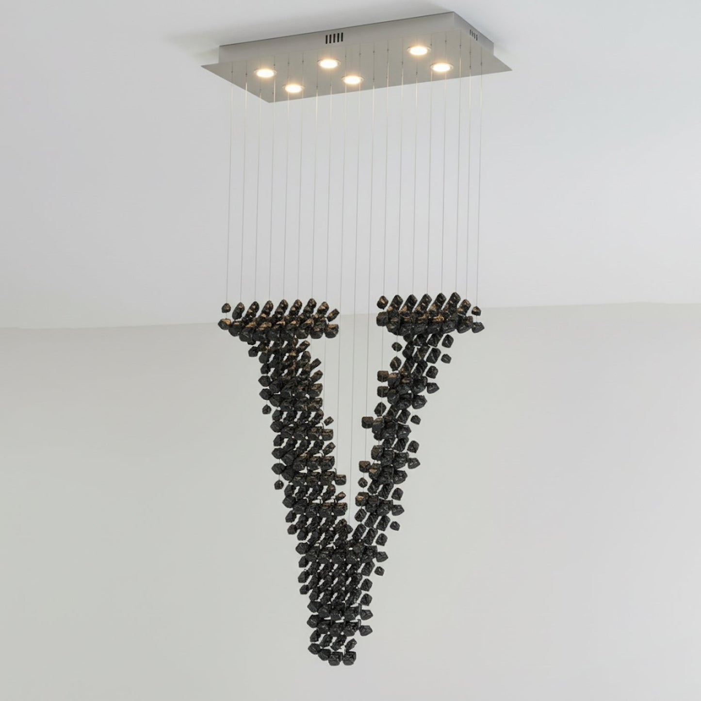 Charcoal Chandeliers V - Elegant Design with Adjustable Height & LED L