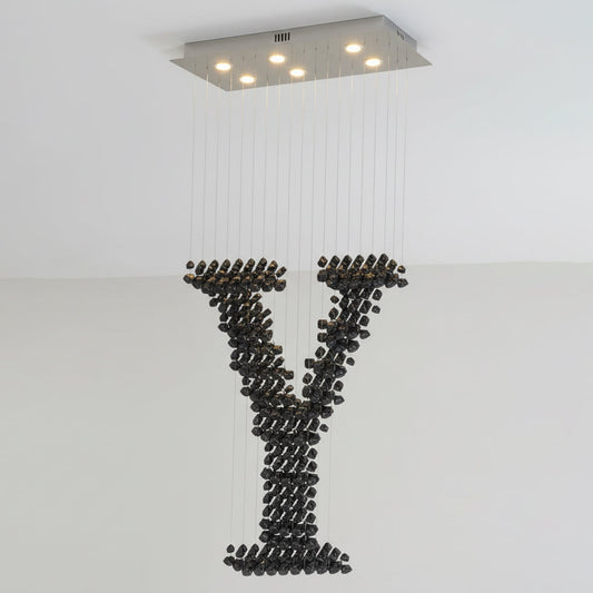 Elegant Charcoal Chandeliers - Adjustable Height, Energy Efficient Lig
