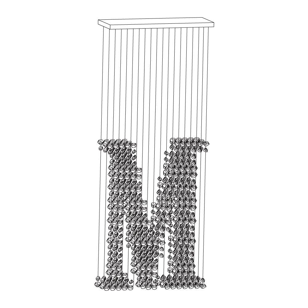 Charcoal Chandeliers M - Elegant Design with Adjustable Height & LED L