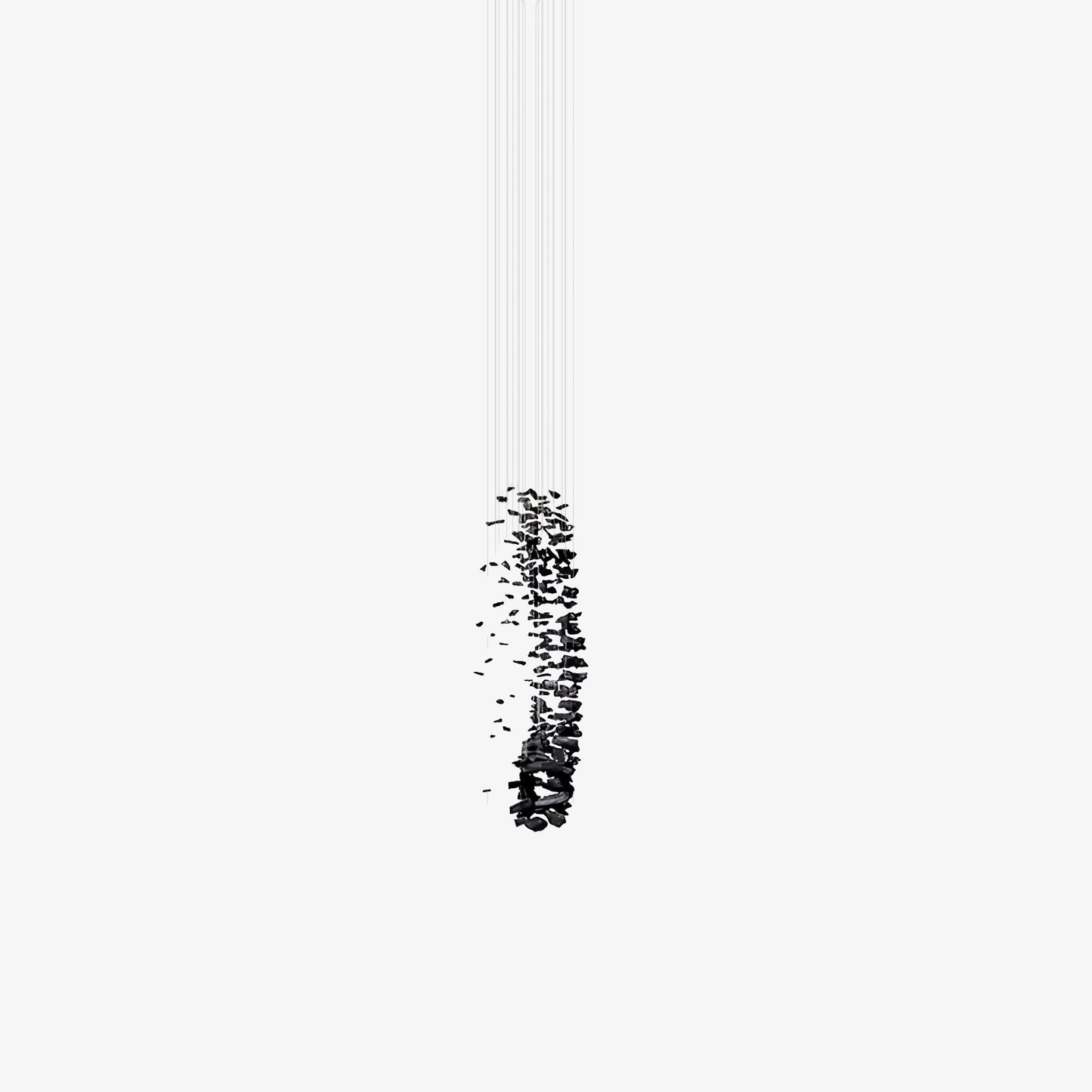 Charcoal Cascade Pixel Chandelier - Adjustable Height, LED Lighting