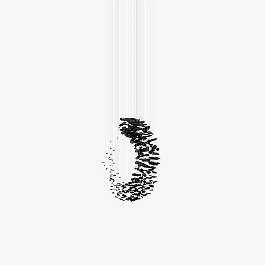Charcoal Cascade Pixel Chandelier - Adjustable Height, LED Lighting
