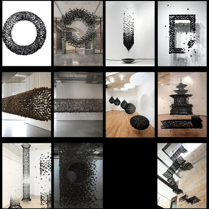 Elegant Black Stone Chandeliers - Adjustable Height, Energy Efficient
