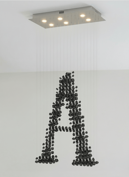 Charcoal Chandeliers A - Elegant Design with Adjustable Height & LED L