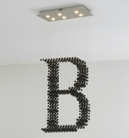 Charcoal Chandeliers B - Elegant Design with Adjustable Height & LED L