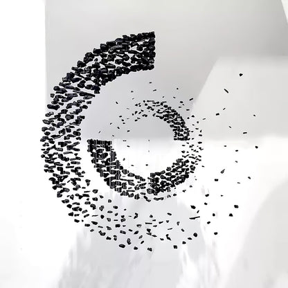 Charcoal Cascade Pixel Chandelier - Adjustable Height, LED Lighting