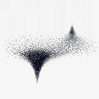 Charcoal Cascade Pixel Chandelier - Adjustable Height, LED Lighting