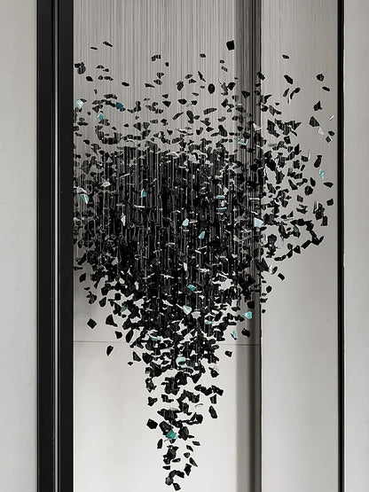 Charcoal Hourglass Chandelier - Modern Design with Adjustable Height