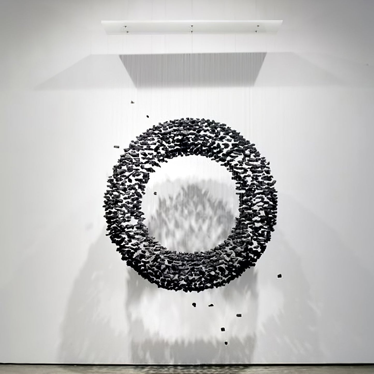 Charcoal Halo LED Chandelier with Dimmable Light & Modern Design