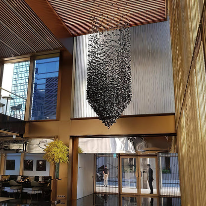 Charcoal Halo LED Chandelier with Dimmable Light & Modern Design