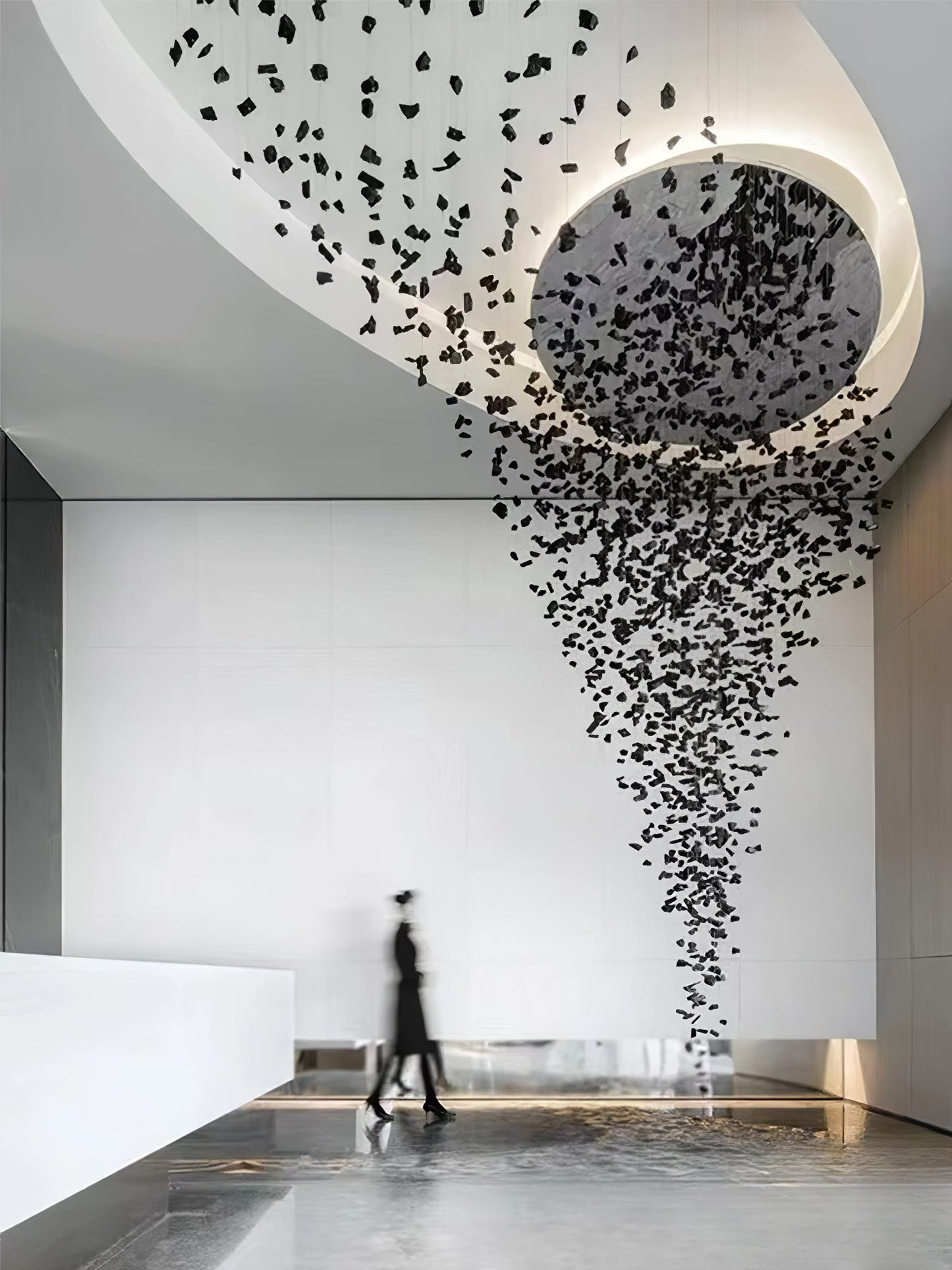 Charcoal Hourglass Chandelier - Modern Design with Adjustable Height