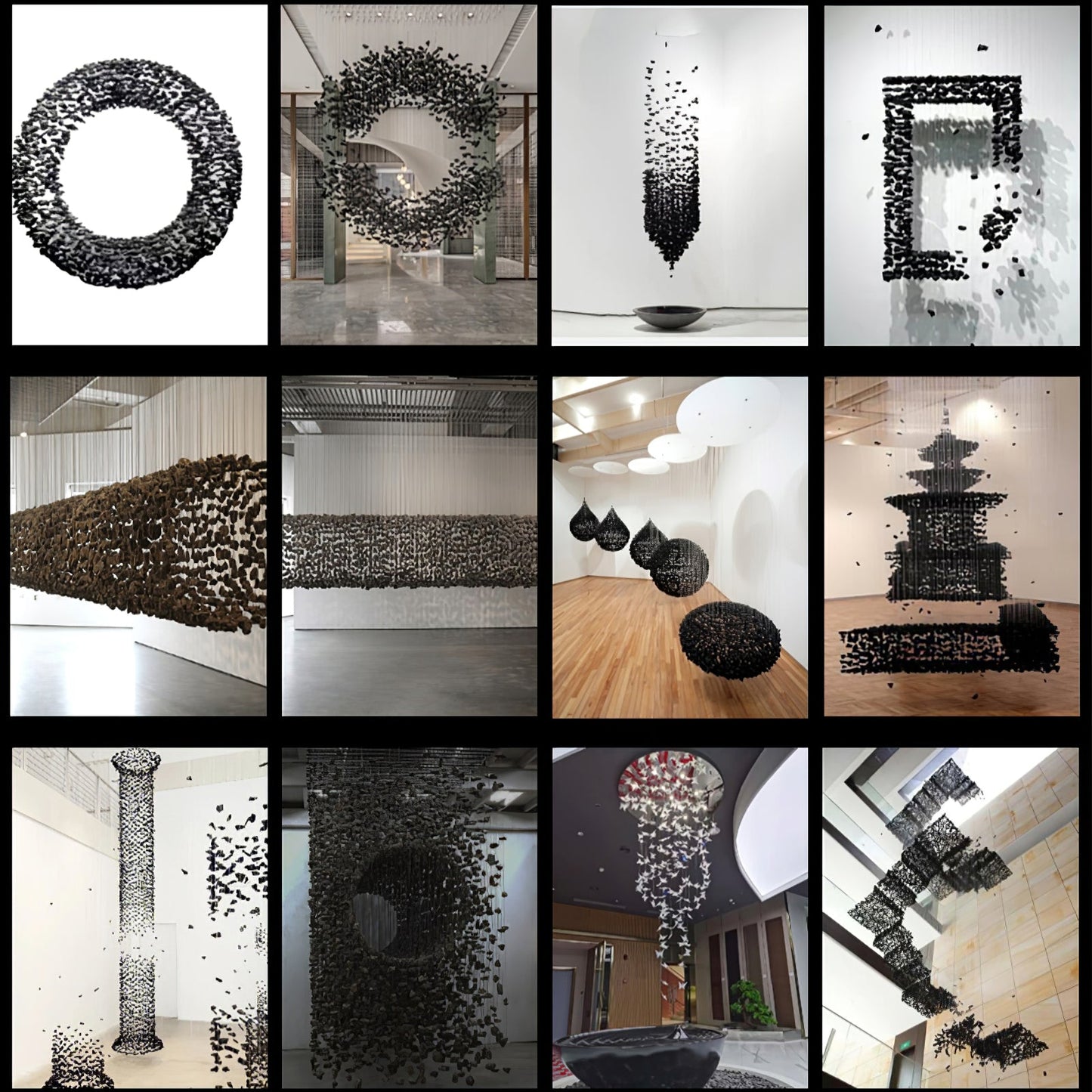 Charcoal Halo LED Chandelier with Dimmable Light & Modern Design