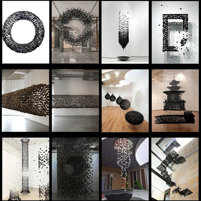 Charcoal Halo LED Chandelier with Dimmable Light & Modern Design