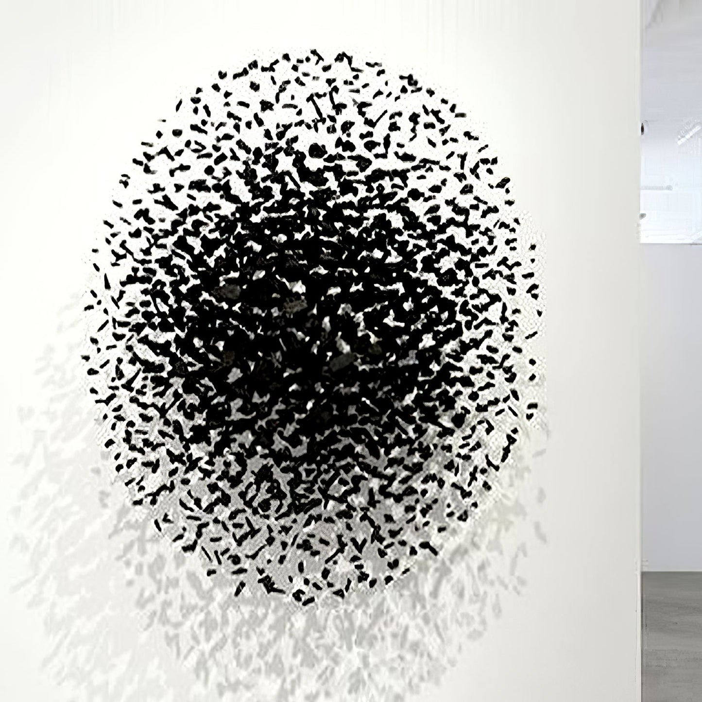 Charcoal Cascade Pixel Chandelier - Adjustable Height, LED Lighting