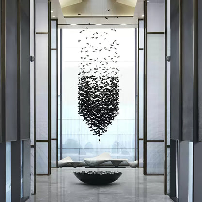 Charcoal Hourglass Chandelier - Modern Design with Adjustable Height