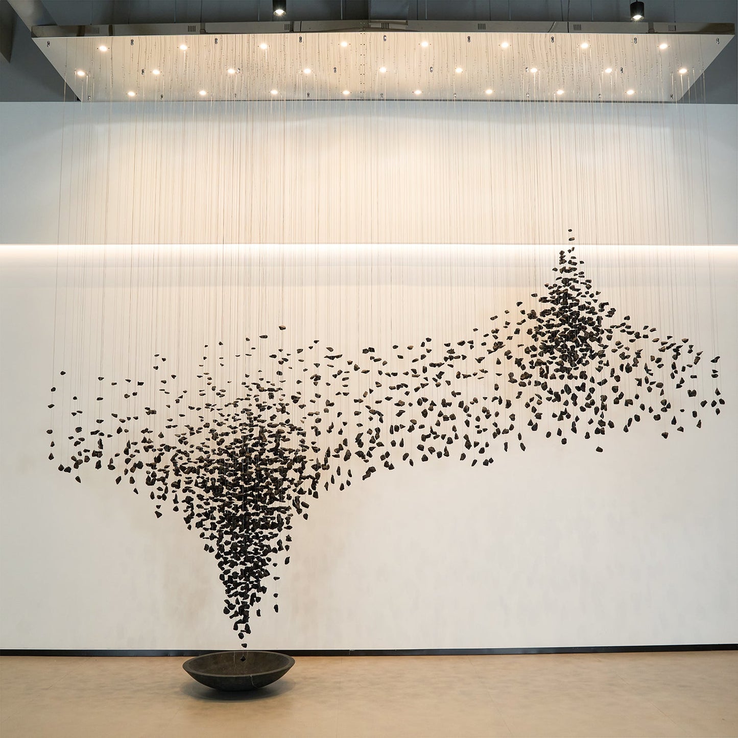 Charcoal Hourglass Chandelier - Modern Design with Adjustable Height