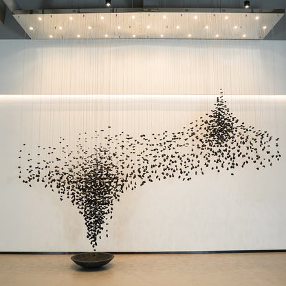 Charcoal Hourglass Chandelier - Modern Design with Adjustable Height