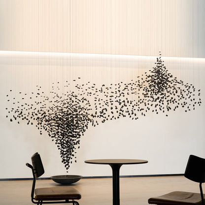 Charcoal Hourglass Chandelier - Modern Design with Adjustable Height