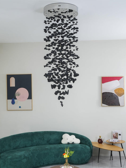 Charcoal Chandeliers - Elegant Design, Adjustable Height, LED Compatib