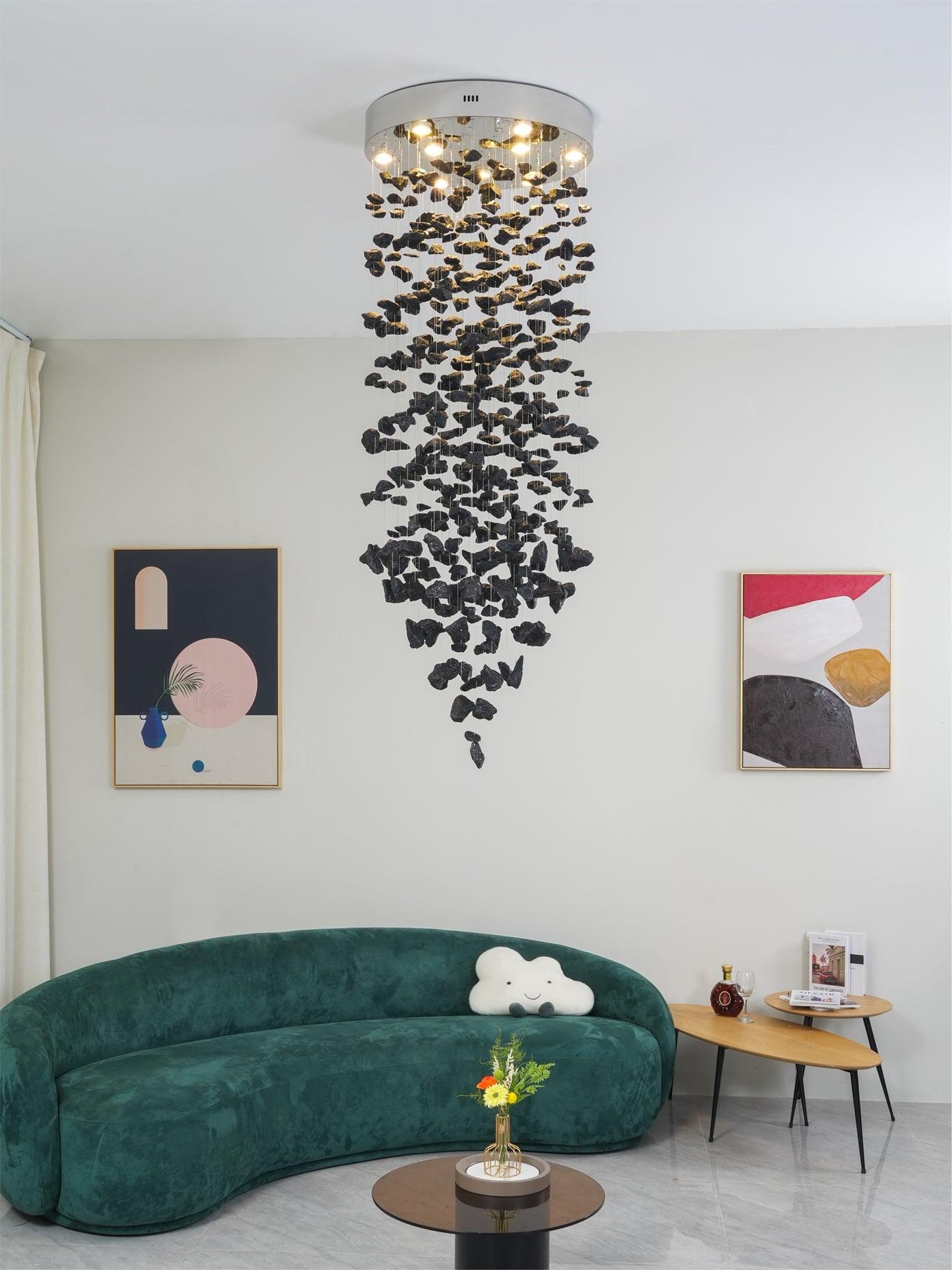 Charcoal Chandeliers G to L - Elegant Design, Adjustable Height