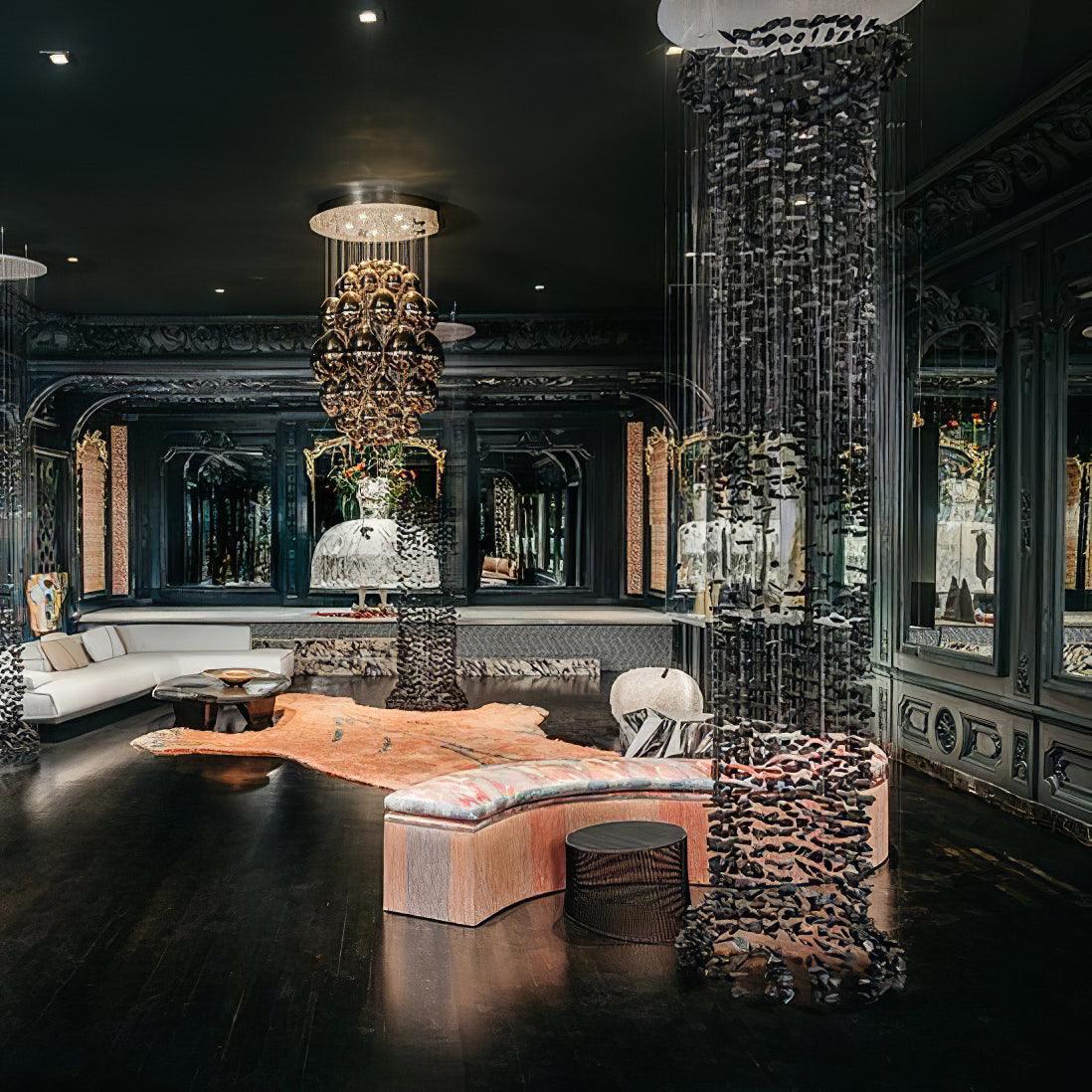 Charcoal Chandeliers - Elegant Design, Adjustable Height, LED Compatib