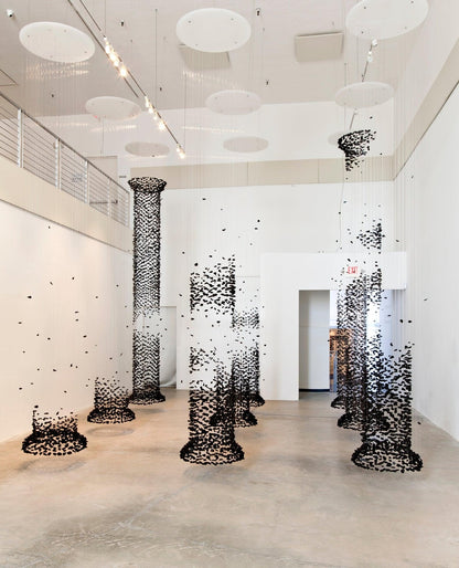 Elegant Black Stone Chandeliers - Adjustable Height, Energy Efficient
