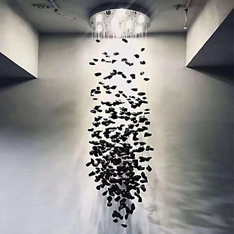 Charcoal Chandeliers - Elegant Design, Adjustable Height, LED Compatib