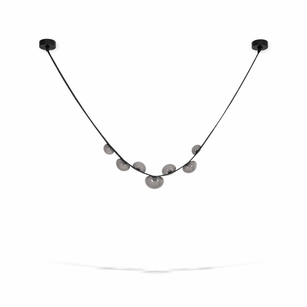 Orvyn Leather Arc Chandelier - Elegant Design with Adjustable Height