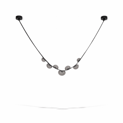Orvyn Leather Arc Chandelier - Elegant Design with Adjustable Height