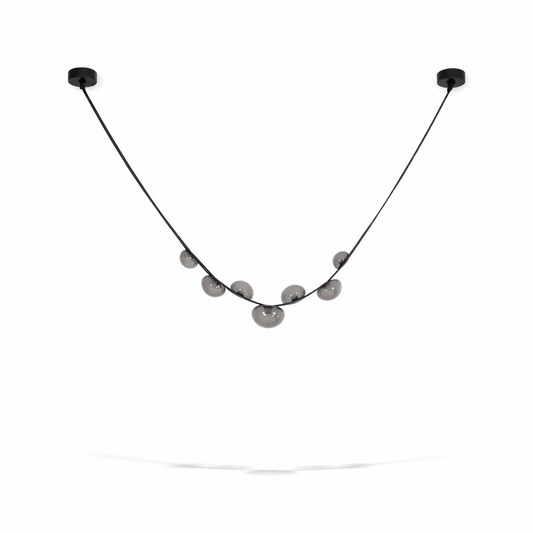 Orvyn Leather Arc Chandelier - Elegant Design with Adjustable Height