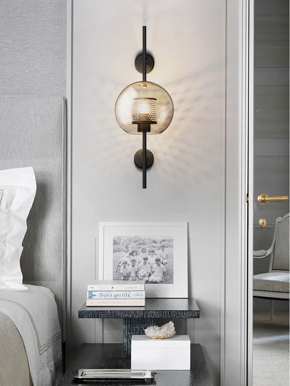 Chiswick Glass Wall Light - Modern Design, Adjustable Brightness