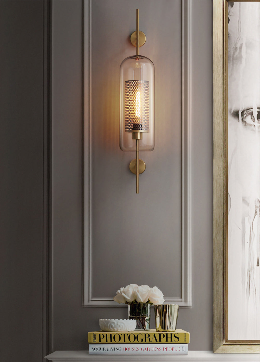 Chiswick Glass Wall Light - Modern Design, Adjustable Brightness