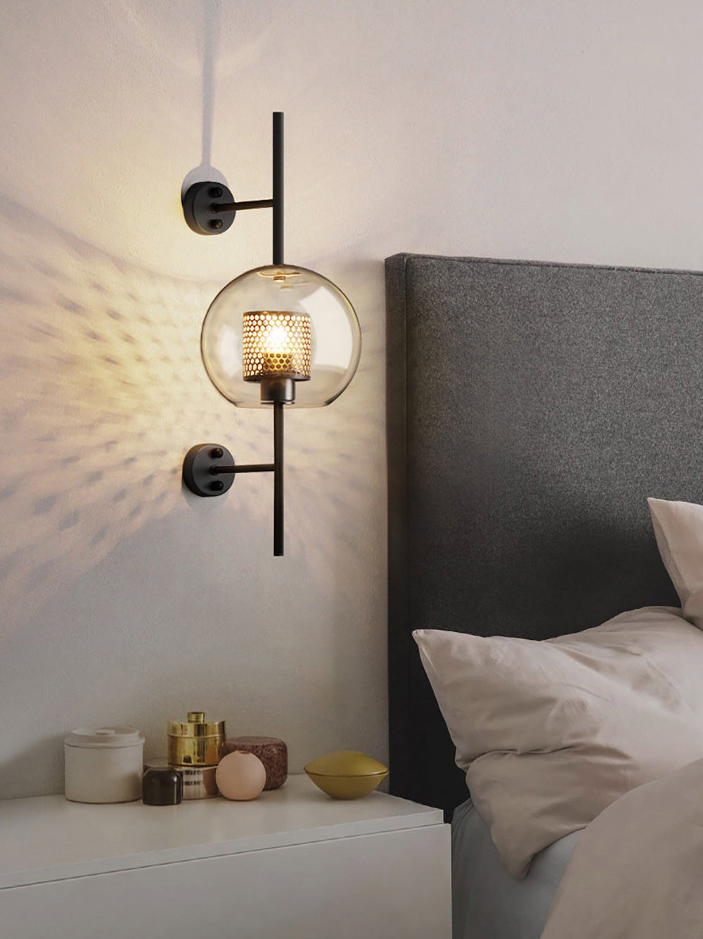 Chiswick Glass Wall Light - Modern Design, Adjustable Brightness