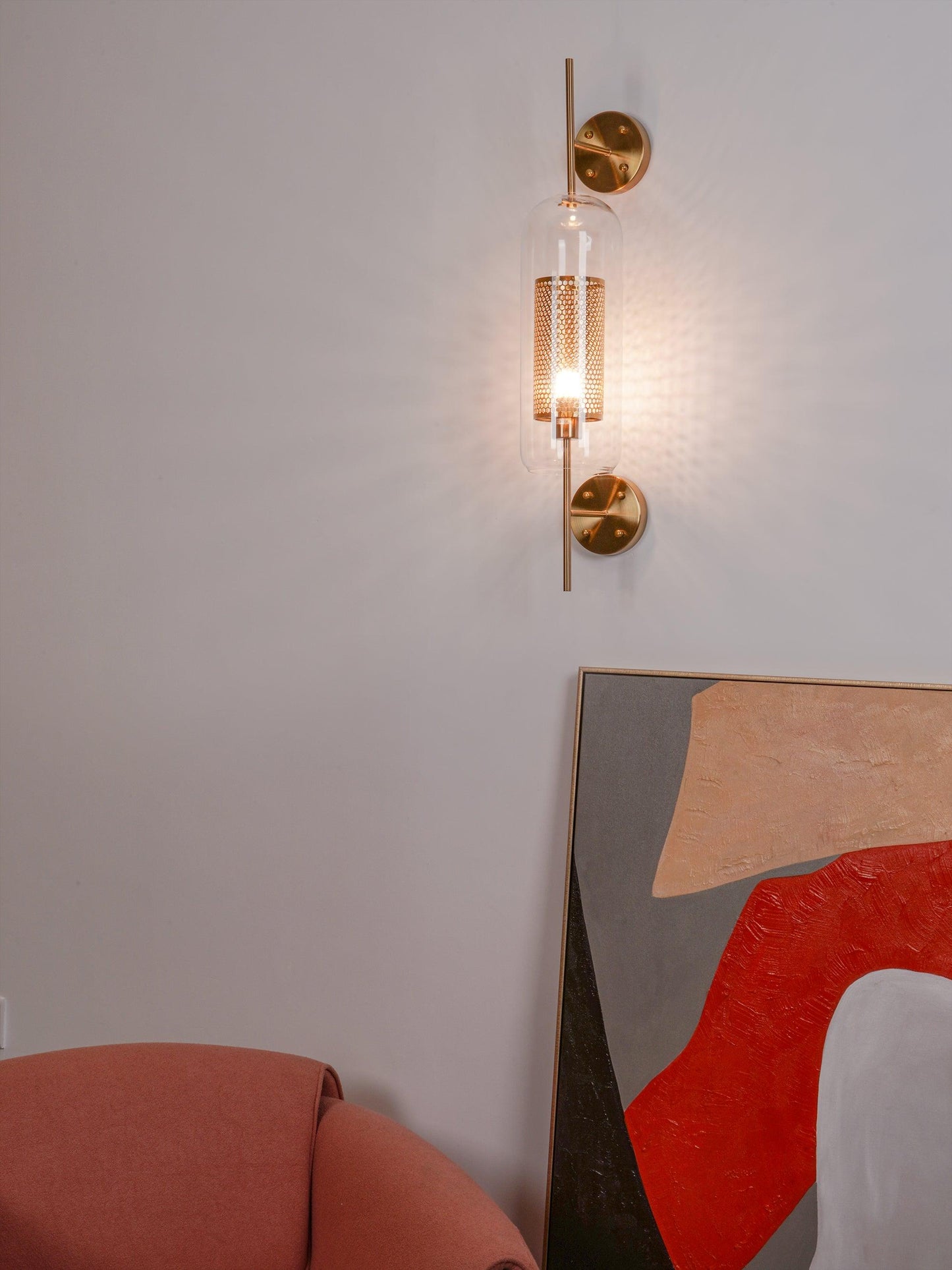 Chiswick Glass Wall Light - Modern Design, Adjustable Brightness