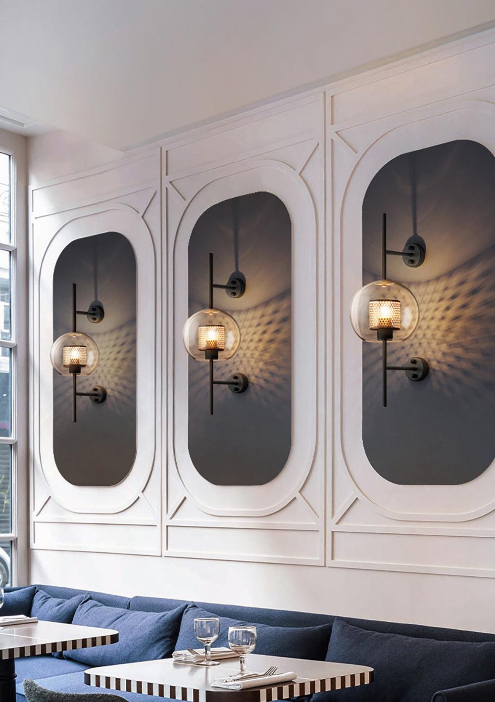 Chiswick Glass Wall Light - Modern Design, Adjustable Brightness