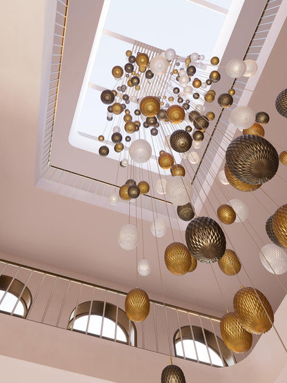 Elegant Chromatic Gem Drop Chandelier - Adjustable Height, LED Compati