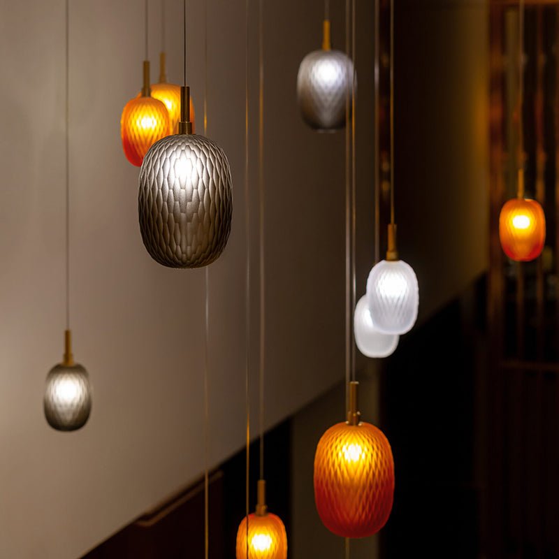 Elegant Chromatic Gem Drop Chandelier - Adjustable Height, LED Compati