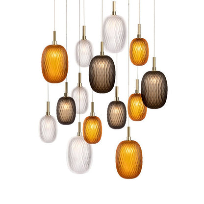 Elegant Chromatic Gem Drop Chandelier - Adjustable Height, LED Compati