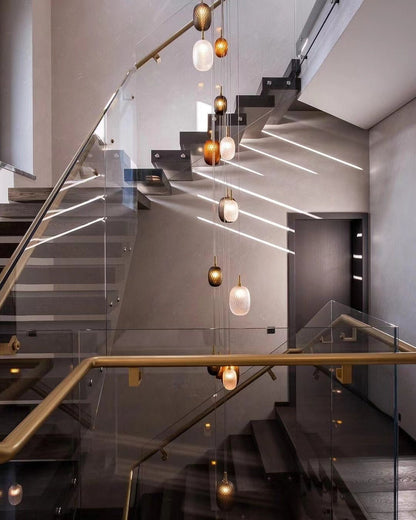 Elegant Chromatic Gem Drop Chandelier - Adjustable Height, LED Compati