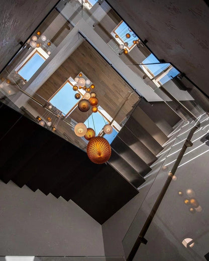Elegant Chromatic Gem Drop Chandelier - Adjustable Height, LED Compati