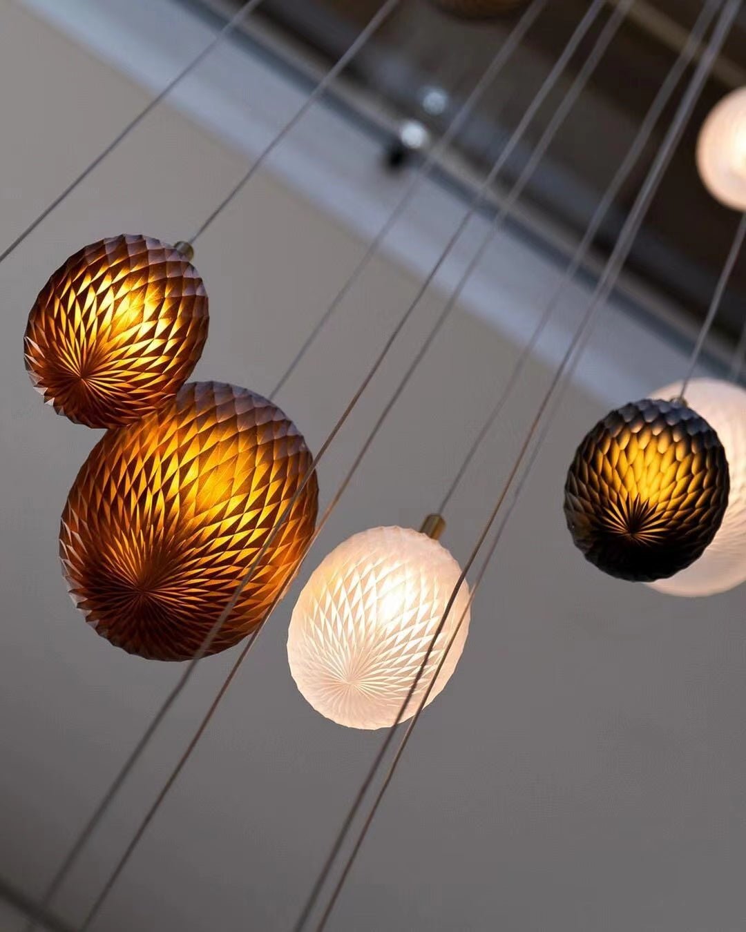 Elegant Chromatic Gem Drop Chandelier - Adjustable Height, LED Compati