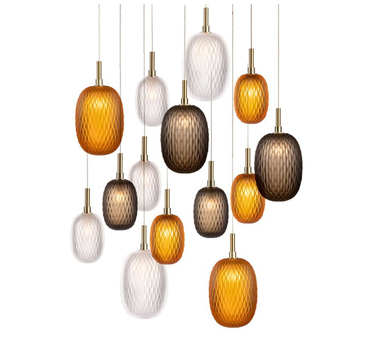 Elegant Chromatic Gem Drop Chandelier - Adjustable Height, LED Compati