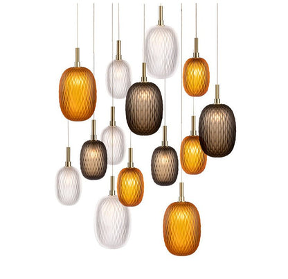 Elegant Chromatic Gem Drop Chandelier - Adjustable Height, LED Compati