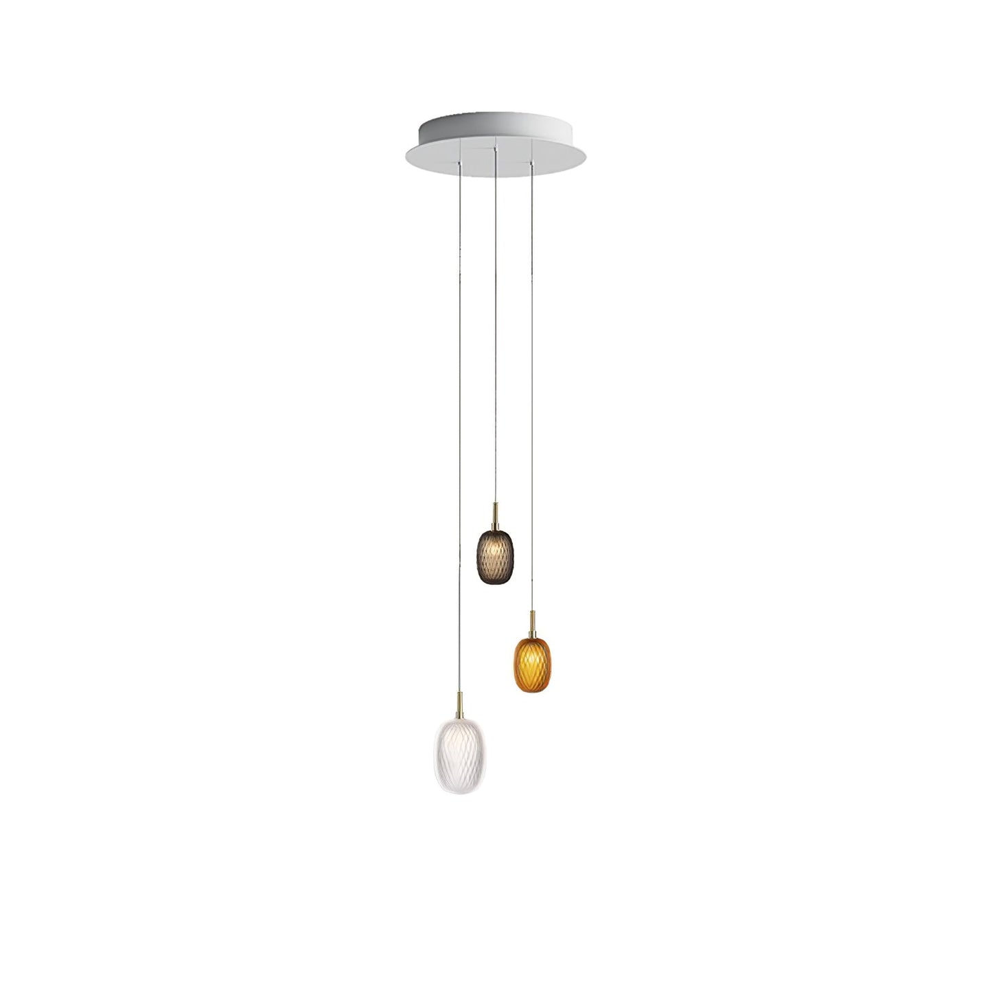 Elegant Chromatic Gem Drop Chandelier - Adjustable Height, LED Compati