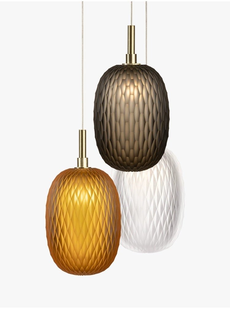 Elegant Chromatic Gem Drop Chandelier - Adjustable Height, LED Compati