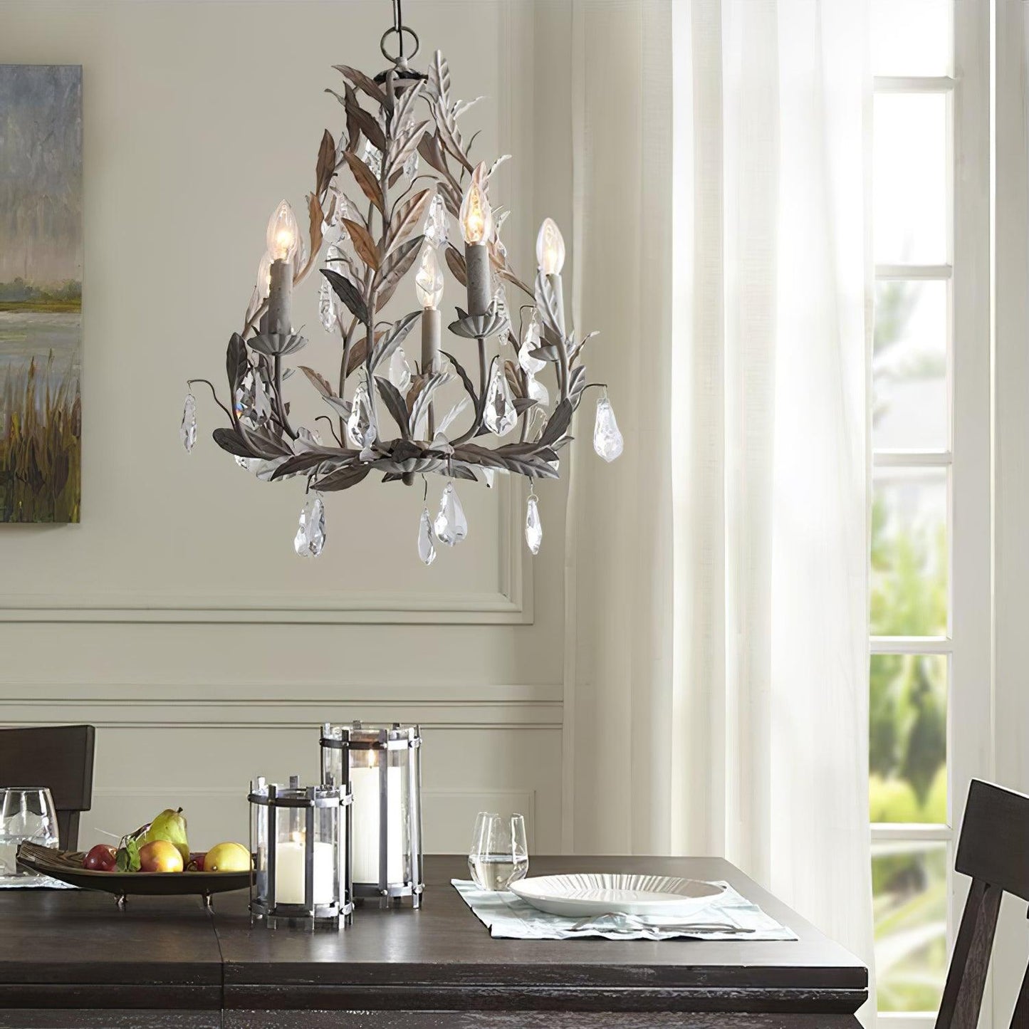 Circeo 5-Light Chandelier with Adjustable Height and Modern Elegance